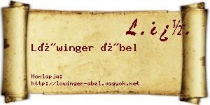 Lőwinger Ábel névjegykártya